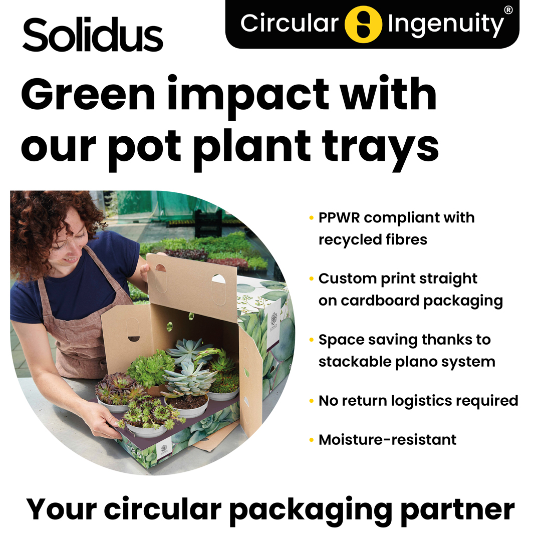Green impact with our sustainable pot plant trays • Solidus