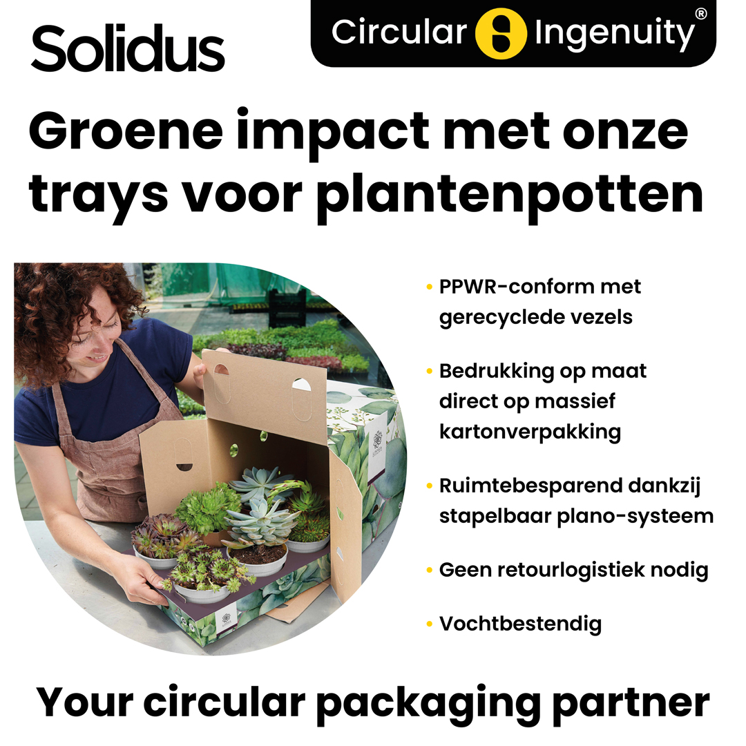 Groene impact met onze trays voor plantenpotten • Solidus